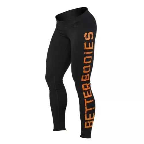 Лосины Better Bodies Logo tights, черный/оранжевый